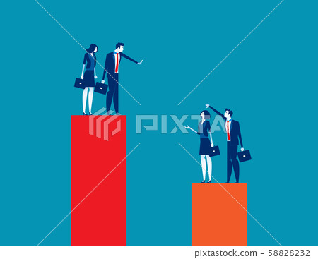 Business team envy another people team. Concept 58828232