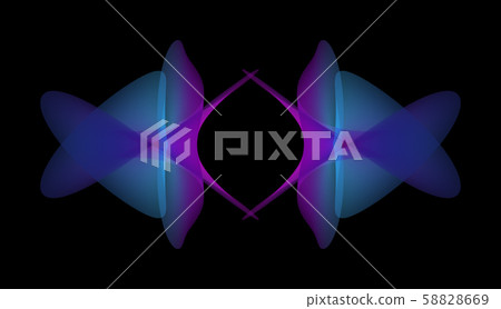 Colorful gradient organic shapes in black space. Abstract background. Futuristic free form texture. Geometric symmetry pattern. 58828669