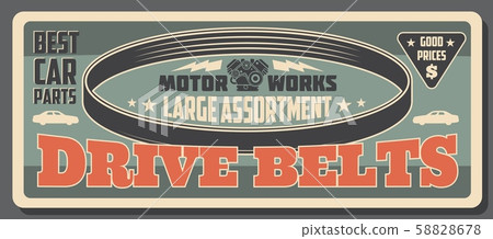 Car service, vehicle engine drive belt parts 58828678