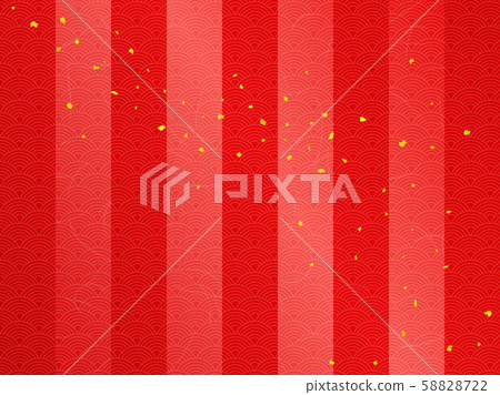 Red celebration background with pattern (Japanese paper texture) 58828722
