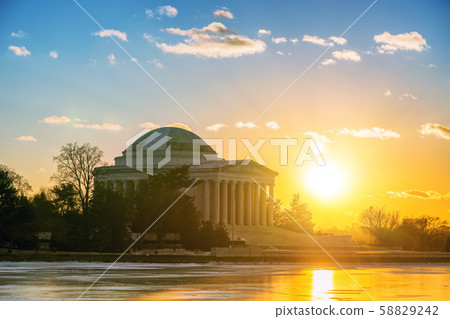 Jefferson Memorial at winter sunset Jefferson Memorial at winter sunset 58829242