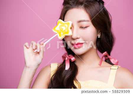 Female beauty candy 58829309