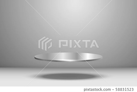 silver podium in the white studio 58831523
