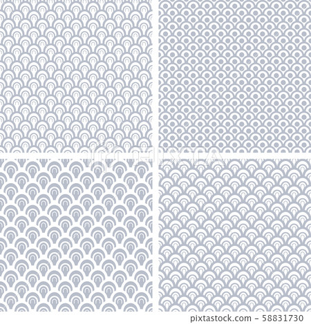 Seamless patterns set. Geometric monochrome Seamless patterns set. Geometric monochrome 58831730