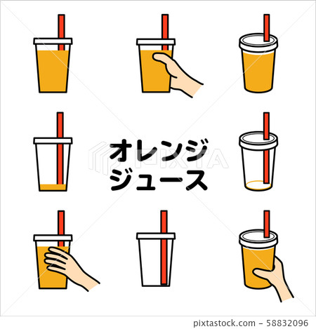 Orange juice illustration set Orange juice illustration set 58832096