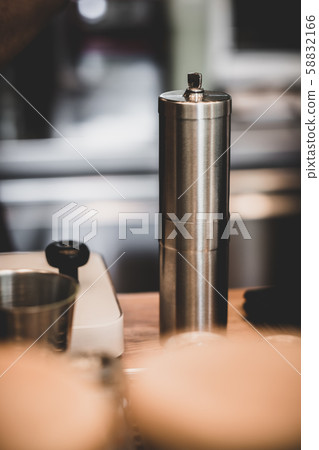 Selective focus coffee brewing gadget in coffee cafe 58832166