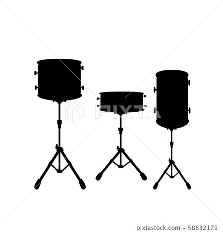 Silhouette icon black drum set 58832171