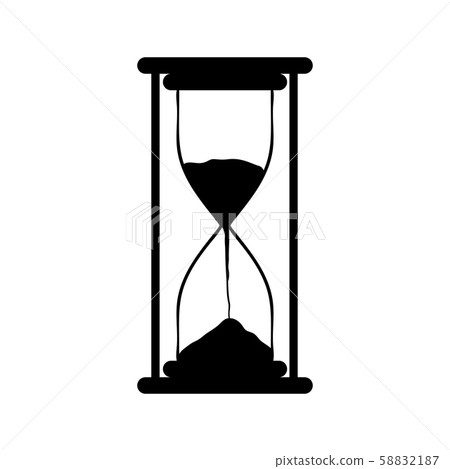 Hourglass silhouette black image icon 58832187