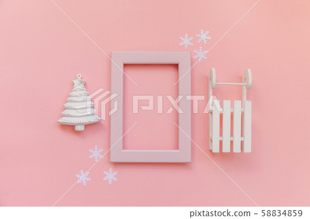 Simply minimal composition winter objects pink Simply minimal composition winter objects pink 58834859