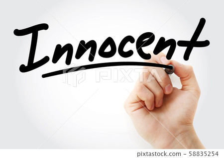 Hand writing Innocent with marker Hand writing Innocent with marker 58835254