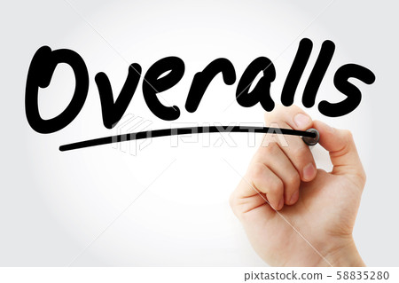 Hand writing Overalls with marker 58835280