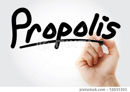 Hand writing Propolis with marker Hand writing Propolis with marker 58835303