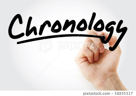 Hand writing Chronology with marker 58835317