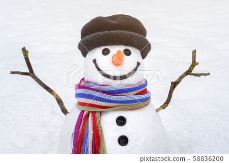 Cute snowman with a kind smile 58836200