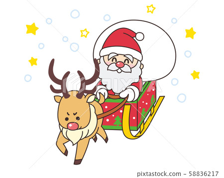 Santa Claus and red nosed reindeer Christmas - Stock Illustration ...