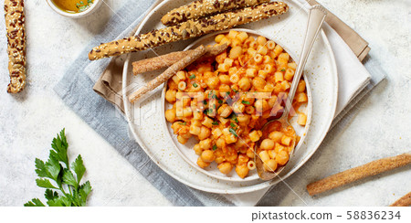 Ditalini pasta with chickpeas Ditalini pasta with chickpeas 58836234