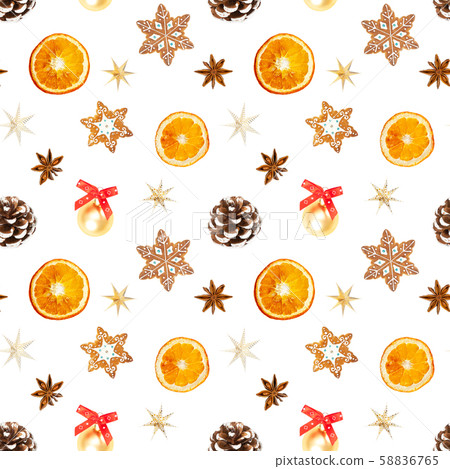 Christmas seamless pattern isolated on white 58836765