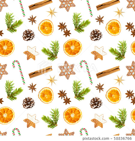Christmas seamless pattern isolated on white Christmas seamless pattern isolated on white 58836766