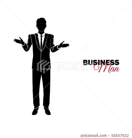 Businessman, Manager. A man in a business suit. Businessman spreads his arms, is surprised Businessman, Manager. A man in a business suit. Businessman spreads his arms, is surprised 58837022