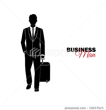 Businessman, Manager. A man in a business suit. Businessman comes with a suitcase Businessman, Manager. A man in a business suit. Businessman comes with a suitcase 58837023
