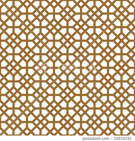 Seamless geometric pattern in golden and 58838291