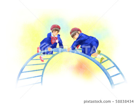 [插圖]朋友，幼兒園的孩子，鼓梯 58838434