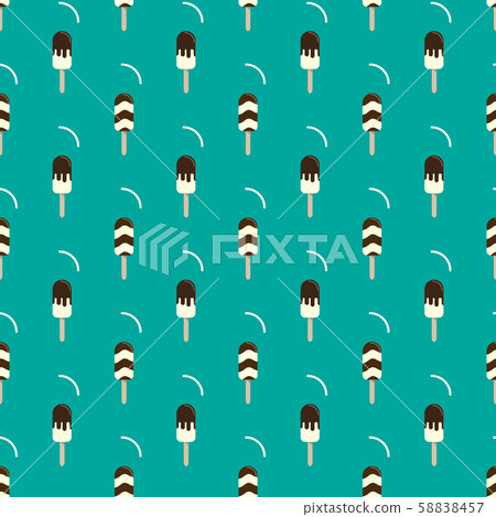 Ice cream seamless background. Retro vector pattern. Tasty colorful summer desert - popsicle, flavored ice or fruit ice lolly. 58838457