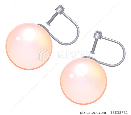 Pearl_Pearl Earring Illustration_Pink Pearl_Pearl Earring Illustration_Pink 58838781
