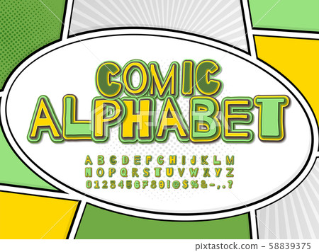 Comics font. Cartoon alphabet in pop art style Comics font. Cartoon alphabet in pop art style 58839375