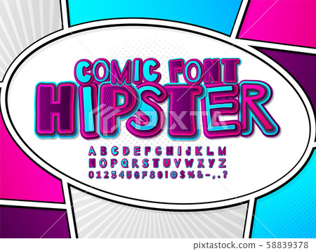 Comics font. Cartoon alphabet in pop art style Comics font. Cartoon alphabet in pop art style 58839378