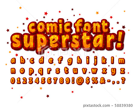 Comics font. Cartoon alphabet in pop art style Comics font. Cartoon alphabet in pop art style 58839380