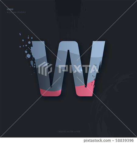 Letter of alphabet with brush strokes and drops - Stock Illustration ...