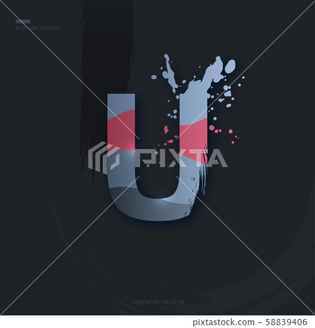 Letter of alphabet with brush strokes and drops - Stock Illustration ...