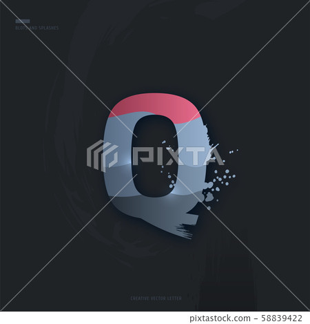 Letter of alphabet with brush strokes and drops - Stock Illustration ...