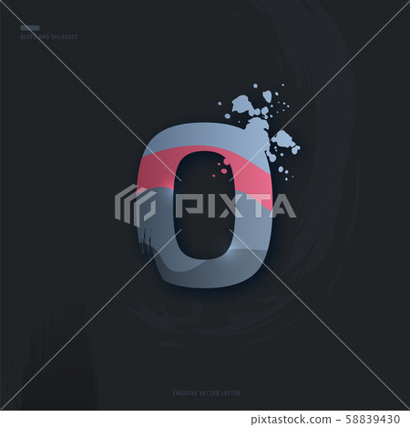 Letter of alphabet with brush strokes and drops - Stock Illustration ...