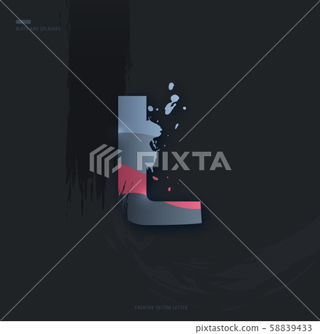 Letter of alphabet with brush strokes and drops - Stock Illustration ...