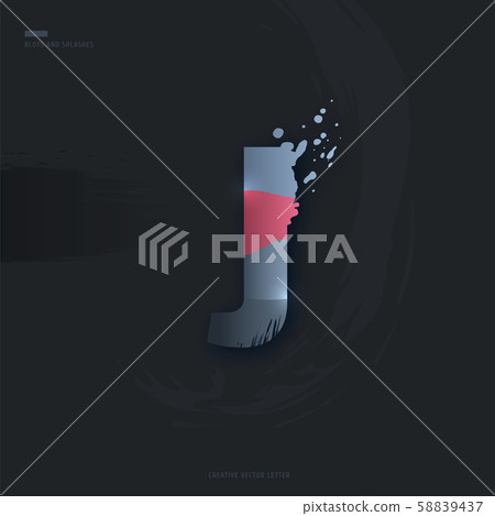 Letter of alphabet with brush strokes and drops - Stock Illustration ...