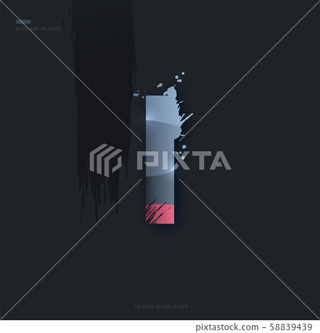 Letter of alphabet with brush strokes and drops - Stock Illustration ...