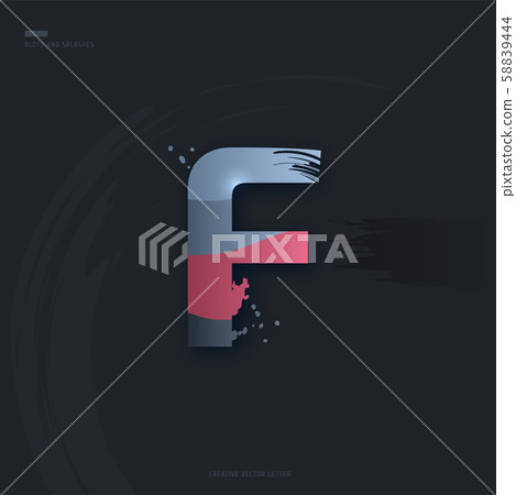 Letter of alphabet with brush strokes and drops - Stock Illustration ...