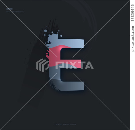 Letter of alphabet with brush strokes and drops - Stock Illustration ...