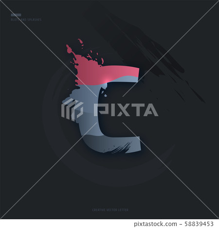 Letter of alphabet with brush strokes and drops - Stock Illustration ...