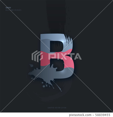 Letter of alphabet with brush strokes and drops - Stock Illustration ...