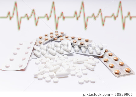 pills and blister of medicines on white background. pharmacy medicines. health concept 58839905