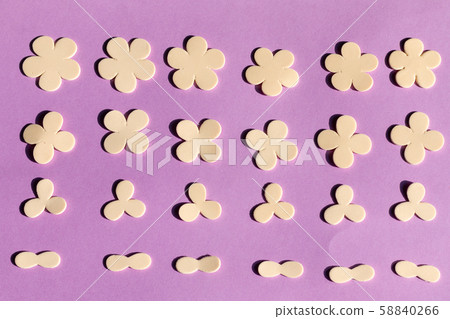 Paper repeating flower pattern, template for greeting card with space for text Paper repeating flower pattern, template for greeting card with space for text 58840266