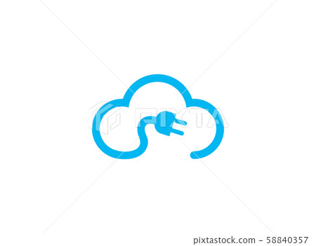 Electric power male and female in the cloud for logo design illustration on white background 58840357