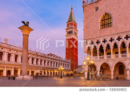 Venice. St. Mark's Square at dawn. 58840901