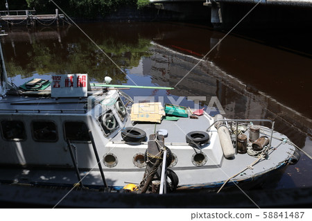 A guard ship moored at Ooka River in Yokohama City A guard ship moored at Ooka River in Yokohama City 58841487