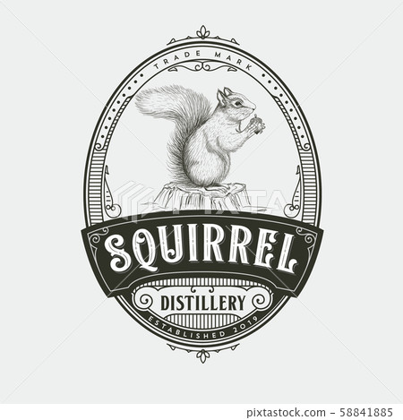 Squirrel Distillery Logo Design 58841885