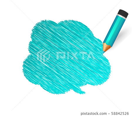 Sketch banner drawn with cartoon blue pencil 58842526