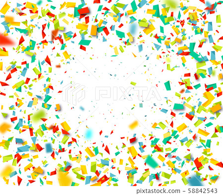 Celebration background with fly colorful confetti 58842543